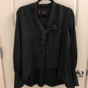 MISHA NONOO Black Pussy Bow Blouse - SIZE SMALL